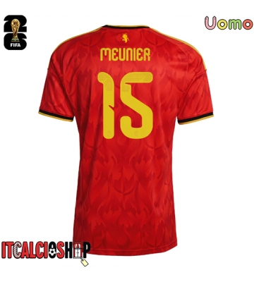 Belgio Thomas Meunier #15 Prima Maglia Mondiali 2026 Manica Corta